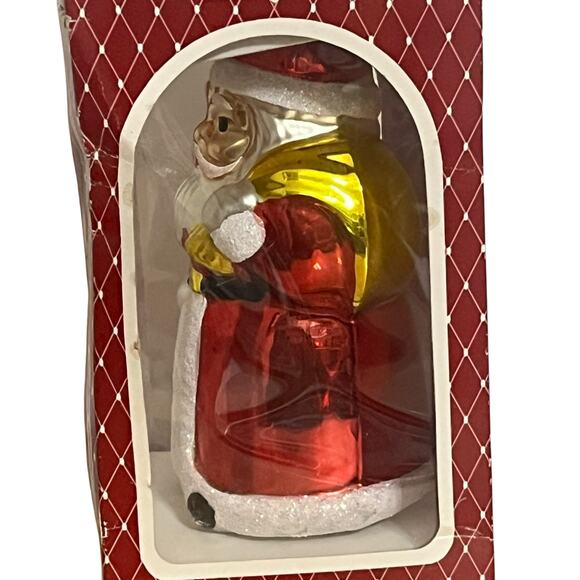 Vintage Santa Clause Glass Blown Christmas Ornament in Box - Picture 3 of 4